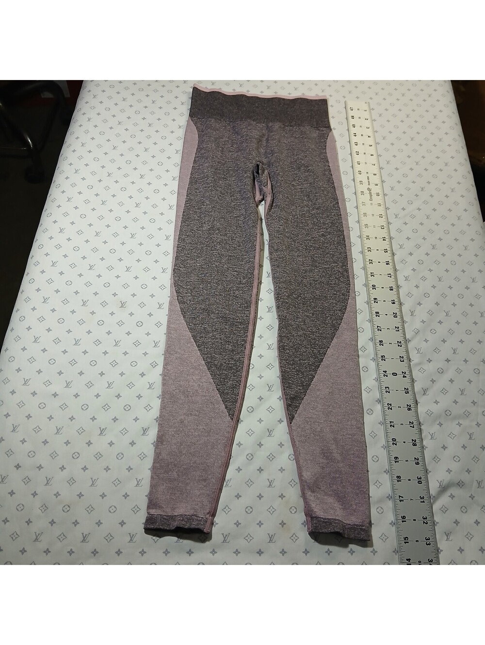 PINK Colorblock Leggings Purple Gray Athleisure XS